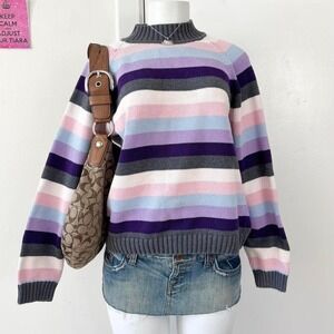 vintage tabi international pastel striped mock neck sweater size s